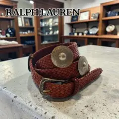 RALPH LAUREN ラルフローレン レザー コンチョ メッシュベルト