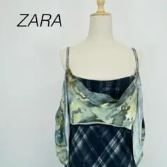 ZARA チェック柄キャミソール M