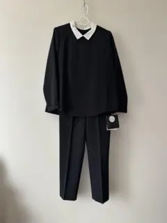 新品MICA＆DEAL カラードセットアップ　ブラック36　襟付き　オケージョン