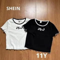 SHEIN Merci ロゴ Tシャツ 2枚セット 11Y