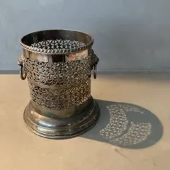 英国】ワインボトルホルダー【シルバープレート】葡萄と蔦のレリーフ