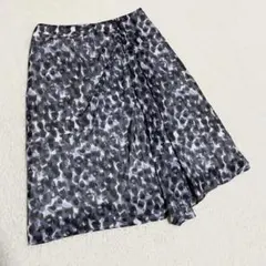 美品⭐️ANAYI アナイ 変形 プリーツスカート ブルーヒョウ柄 Y256