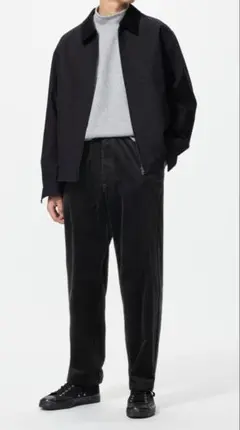 【UNIQLO】コーデュロイイージーアンクルパンツ ブラック