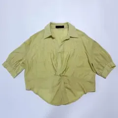 【美品】MICALLE MICALLE プリーツ シャツ ブラウス パステル 緑のサムネイル