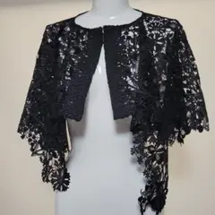 【新品】VIVIENNE TAM ケミカルレース ケープ ストール 黒のサムネイル