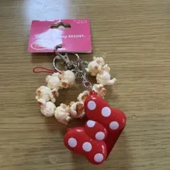 ミニーマウスリボン型キーホルダー