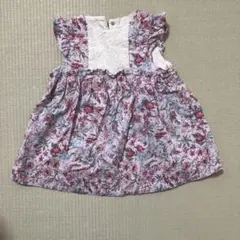 【クリアランスセール】 Bebe花柄フリル袖ワンピース　べべ