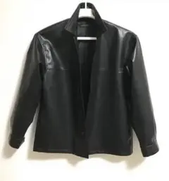 NANO UNIVERSE ブラックレザージャケット 襟付き