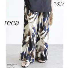 1327 美品 reca レカ アンティークペイント柄ワイドパンツ