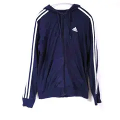 adidas ネイビー フルジップパーカー Sサイズ