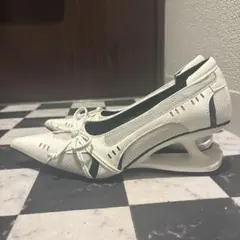 shein 38 24cm ホワイト ポインテッドトゥパンプス