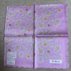 新品☆FURLA フルラ　ピンク ハンカチ ハート、鍵、蝶柄のサムネイル