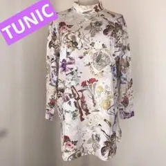 TUNIC 鴨居羊子 花柄等プリント長袖チュニック