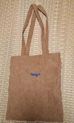 ロゴ入りコーデュロイ生地トートバッグ