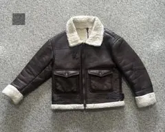 偏*風様 vintage 70s フライトジャケット ムートン ブラウンレザー