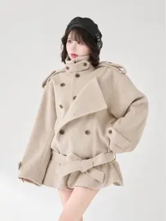 Darich ダーリッチ ドロップショルダージャケットコート ベージュ