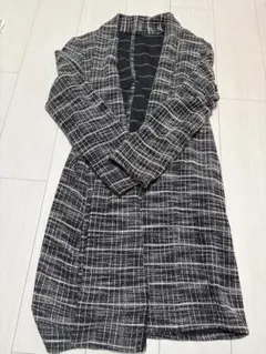 【美品】ZARA チェック ロングコート カーディガン