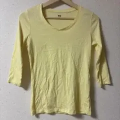 UNIQLO SUPIMA イエロー Tシャツ M 七分袖　黄色　ユニクロ