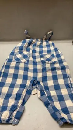 m様専用| organic zoo青ギンガムロンパース 6-12m