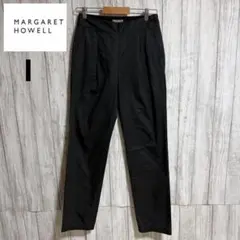 Aki　【美品】マーガレットハウエル シルク混 タックパンツ グレー M Aki様専用 【美品】マーガレットハウエル シルク混 タックパンツ