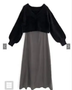 【キャミワンピのみ】GRL シャギーニットトップス×キャミワンピースkz313