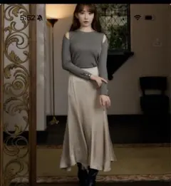 Her lip to Asymmetry Hem Satin Skirt Mのサムネイル