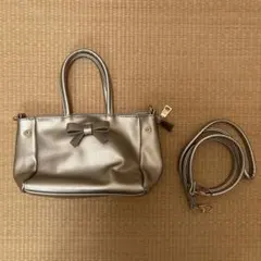 シルバー　2way バッグ