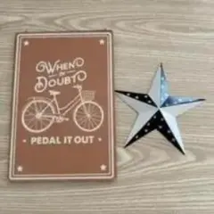 インテリア雑貨 2点セット 自転車看板 星型オブジェ