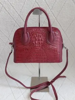 ロダニア　クロコダイル2Wayバッグ　赤