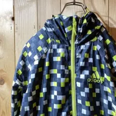 ss4571 アディダス ウィンドブレーカー チャコール ライムグリーン M