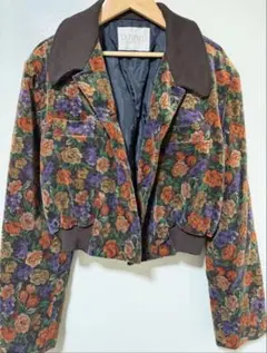 レトロ可愛い！DUVALLI ヴィンテージ　花柄　別珍ジャケット