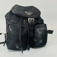 美品PRADA プラダ 巾着型 リュックサック デイパック レディースブラックのサムネイル