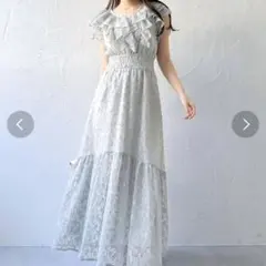 dazzlin バックリボンレースノースリワンピース　グリーン　S