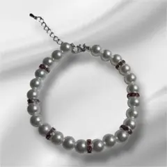 ブレスレット　ハンドメイド　シンプル　パール