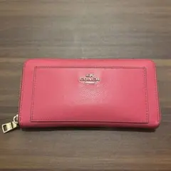 COACH ピンク レザー 長財布