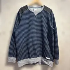 adidas ボーダー柄クルーネックスウェット　トレーナー