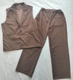 セットアップ 　ブラウン　ベストとパンツ ダンス　HipHop　170cm