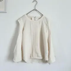 ジーナシス　袖シアー　フロントプリーツブラウス　キレイめ　セレモニー　ふんわり◎