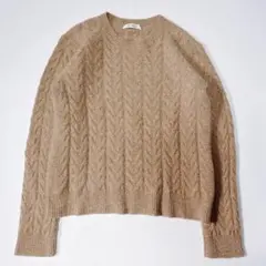《美品》MaxMara ケーブルニット カシミヤ100% ベージュ L 白タグのサムネイル
