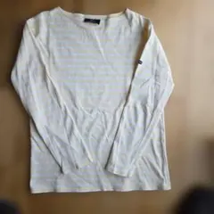 SAINT JAMES イエロー/ホワイトストライプ 長袖カットソー