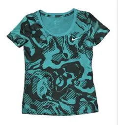 極美品　ナイキ　カットソー　Tシャツ　ドライフィット　総柄　黒×グリーン