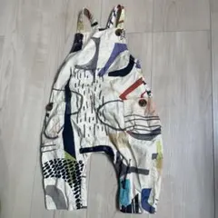 カラフル抽象デザインロンパース　ベージュ