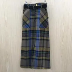 値引セール　マーラ　チェック柄マキシスカート　F0901B17-8