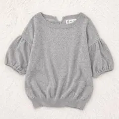 ✨美品✨ ミッシェルクラン パフスリーブニット グレー 上品 ハイゲージ編みのサムネイル