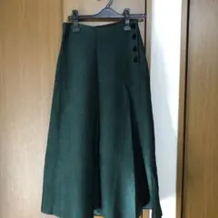 グレースコンチネンタルダークグリーンラメ フレアスカート