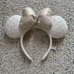 東京ディズニーリゾート カチューシャ ミニー キルティング パール ホワイト