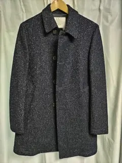 ÉDIFICE ステンカラーコート メンズ ウール ネイビー Sサイズ