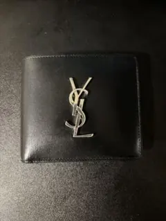 YVES SAINT LAURENT 二つ折り財布 モノグラム ブラック