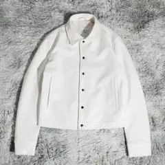 完売品 レア ZARA コーティング ホワイト レザージャケット 白 L