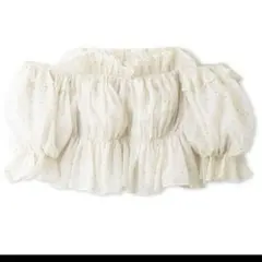 SNIDEL Sustainableギャザーオフショルブラウス ドット